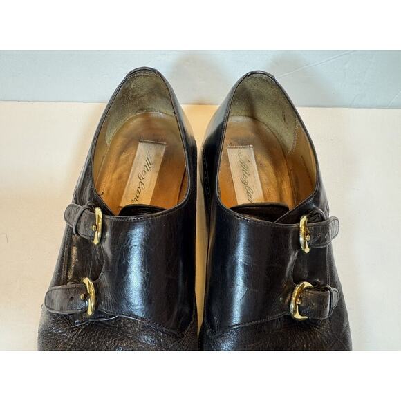 Size 11 Mezlan Portofino Monk Strap Black Leather Shoes main image 5